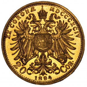 House of Habsburg - Franz Joseph I. (1848-1916) 20 Kronen 1894 Wien