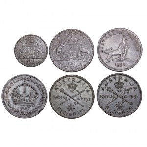 Australia - Silver Coin LOT - 6 pcs