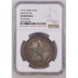 Cuba Republic - High Relief Star Peso 1915