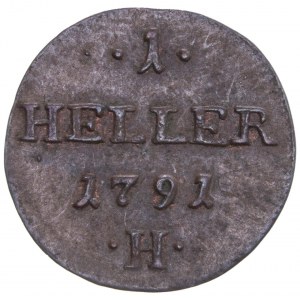 German States - Leopold II. 1790-1792. Heller 1791 H, Günzburg