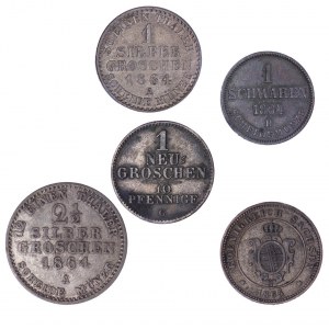 German States - Silver Klein Münzen LOT - 5 pcs