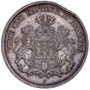 German States - Hamburg - 2 Mark 1876 J