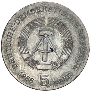 Germany - DDR - 5 Mark 1968. Koch.