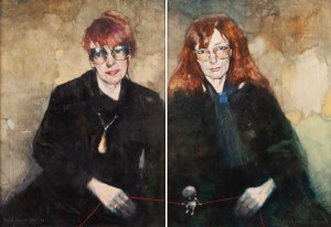 Jerzy Duda-Gracz (1941 Częstochowa - 2004 Łagów), Portrety Anny i Marii Bojarskich - dyptyk, 1998