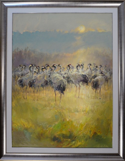 Daniel Pielucha, ŻURAWIE 130 x 90 cm.