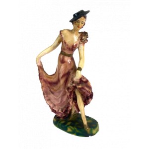 Figurka kobiety w kapeluszu, autor nieznany, Europa zachodnia, XXw.