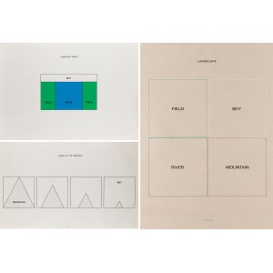 Imre Bak (geb. 1939, Budapest), Landschaftsobjekt, Auf den Berg gehen, Landschaft - Serie von drei Werken, 1972-1973