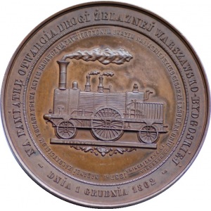 Medal - Otwarcie Drogi Żelaznej Warszawsko-Bydgoskiej 1862 - medal autorstwa Michaux