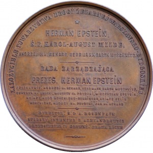 Medal - Otwarcie Drogi Żelaznej Warszawsko-Bydgoskiej 1862 - medal autorstwa Michaux
