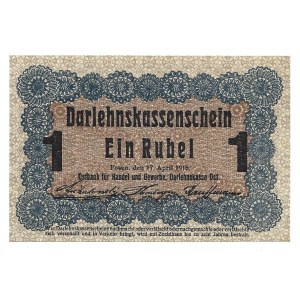 Poznań - Posen - 1 rubel 1916 klauzula ...nabywa... mała czcionka