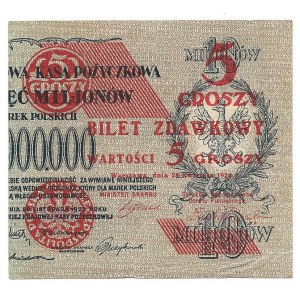 5 groszy 1924 - prawa połówka -