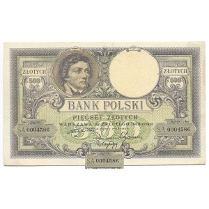 500 złotych 1919 - bardzo niska numeracja 0004586 -