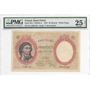 20 złotych 1924 - II EM.A - PMG 25 NET