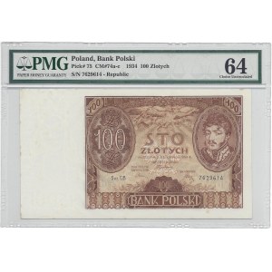100 złotych 1934 - CB - PMG 64 -