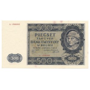 500 złotych 1940 - numeracja falsu londyńskiego A 13...... 
