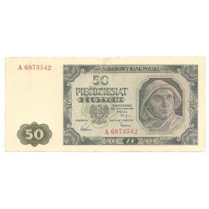50 złotych 1948 - A- rzadsza pojedyncza seria 7 cyfr