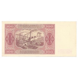 100 złotych 1948 - U - 6 cyfr, ilustrowany w katalogu Cz. Miłczaka