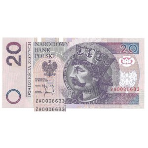 20 złotych 1994 - seria zastępcza - ZA - 0006633
