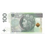 100 złotych 2012 - banknot nr 9 z serii BP - 0000009