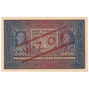 5.000 marek polskich 1920 - fałszywy nadruk WZÓR