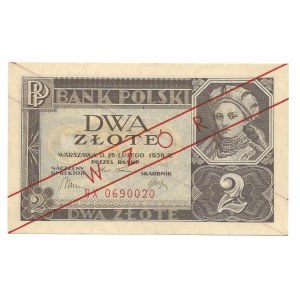 2 złote 1936 - BX - fałszywy nadruk - WZÓR banknot z kolekcji LUCOW