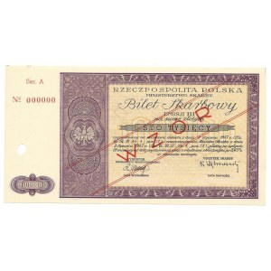 Bilet Skarbowy 100.000 złotych 1947 - A - III emisja - WZÓR