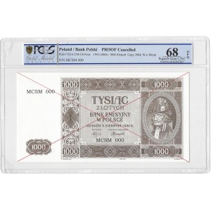 1000 złotych 1941 (2004) MCSM 000 PCGS 68 OPQ
