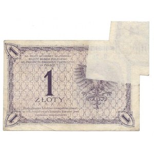 1 złoty 1919 - S.76 B - wada druku oraz cięcia -