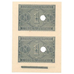 1 złoty 1941 - BE - dwa nierozcięte banknoty -