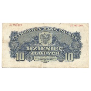 10 złotych 1944 - AC - przesunięty numerator - banknot z kolekcji LUCOW