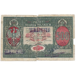 500 marek 1919 - fałszerstwo - wyłapany - ostemplowany