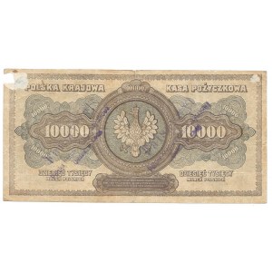 10.000 marek 1922 - A - fałszerstwo - wyłapany - ostemplowany