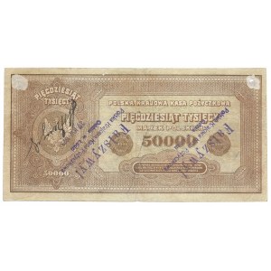 50.000 marek 1922 - A - fałszerstwo - ostemplowany - z podpisem