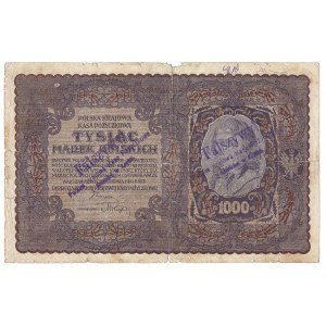 1000 marek 1919 - I serja D - fałszerstwo - wyłapany - ostemplowany
