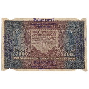5000 marek 1920 - II Serja V - fałszerstwo - wyłapany - ostemplowany
