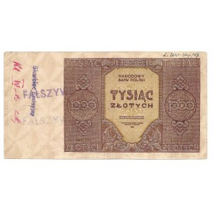 1000 złotych 1945 - Dh - fałszerstwo klasy IV