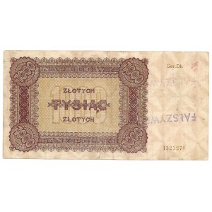 1000 złotych 1945 - Dh - fałszerstwo klasy IV