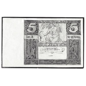 5 złotych 1927 odbitka fotograficzna projektu - kolekcja LUCOW