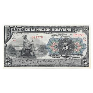 BOLIWIA - 5 bolivianos 1911 - 