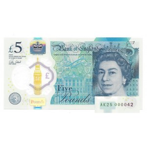 Wielka Brytania - 5 funtów 2015 - polimer - AK 000042