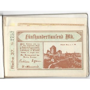 Niemcy - Lennep - 19 sztuk banknotów 1923 wklejone w książeczkę -
