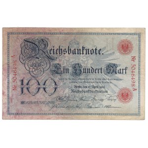 Niemcy - 100 marek 1903 - A - 7 cyfr
