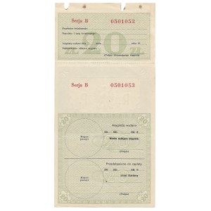 Asygnata 20 złotych (1939) z blankietem - kolekcja LUCOW