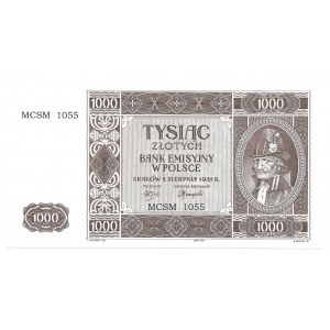 1000 złotych 1941 (2004) num. 4 cyfrowa MCSM 1055 - Rekonstrukcja 