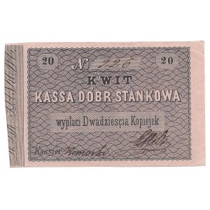 Bon na 20 kopiejek ( 1860 - 1865) - kassa dóbr Stankowa