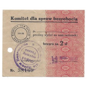Komitet dla spraw bezrobocia 1 zł. 1931 / 1932 - Poznań