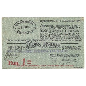 Częstochowa - Ryski Bank Handlowy - 1 rubel 1914 -