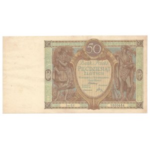 50 złotych 1929 - Ser. B.R. - rzadsza seria.