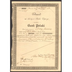 Bank Polski - dowód złożenia depozytu - 40 rubli srebrem i 50 kopiejek 1844