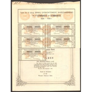 Bank Dyskontowy Warszawski - 10 x 100 złotych 1926 -